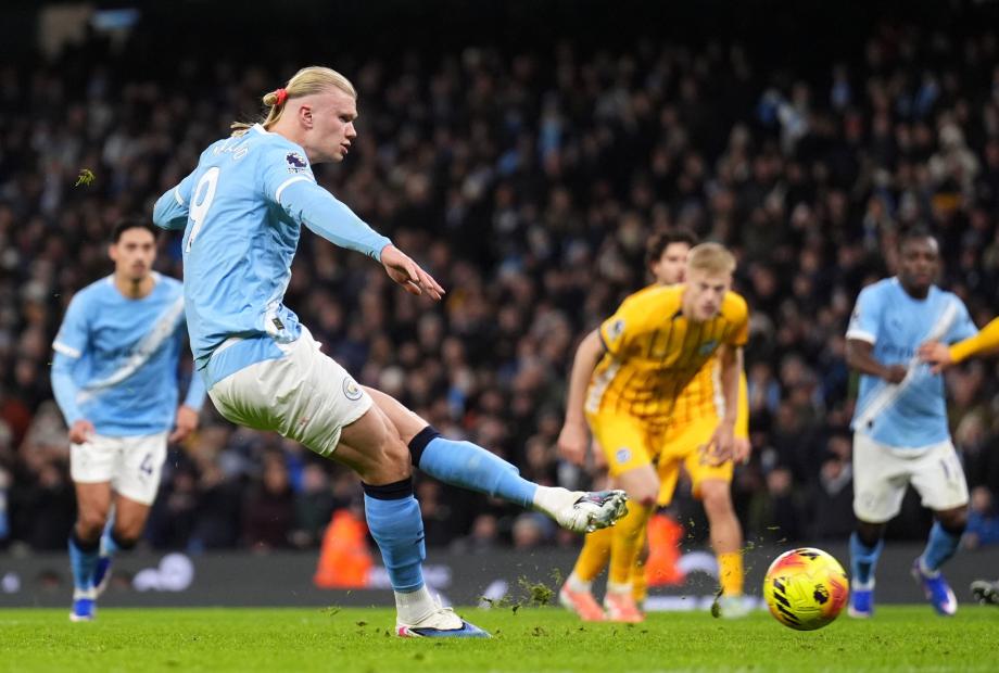 [图]英超-哈兰德点射多库造点 曼城1-1布莱顿